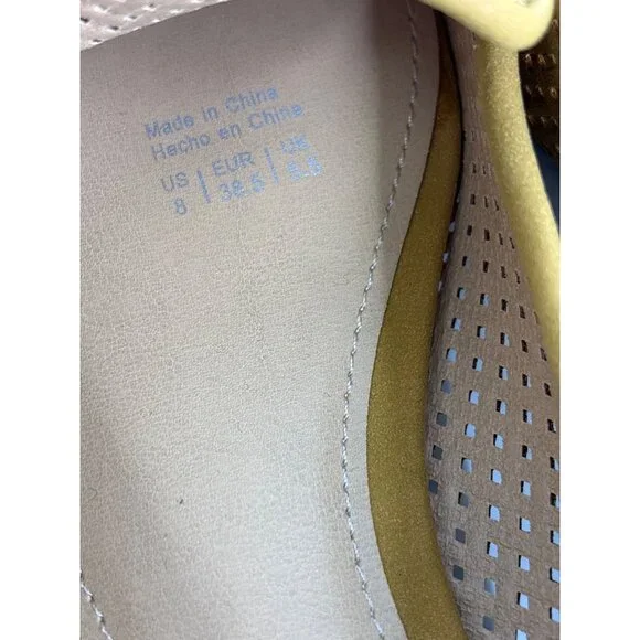 Market & Spruce June Smoking Flat Shoe Basket Weave Mustard Yellow Size 8 NWOB - Picture 7 of 8